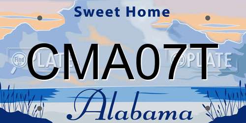 CMA07T Alabama License Plate