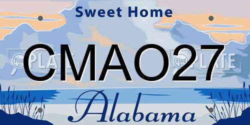 CMAO27 Alabama License Plate
