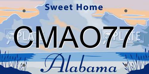 CMAO77 Alabama License Plate