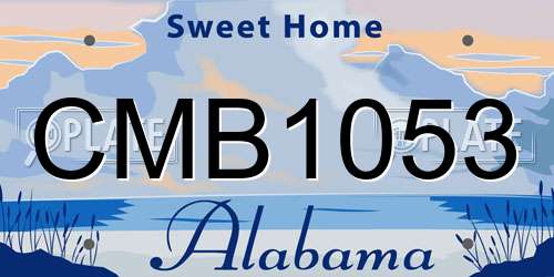 CMB1053 Alabama License Plate