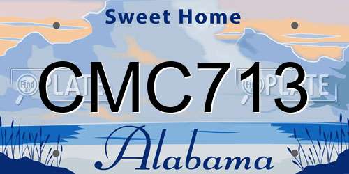 CMC713 Alabama License Plate