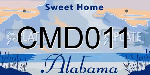 CMD011 Alabama License Plate