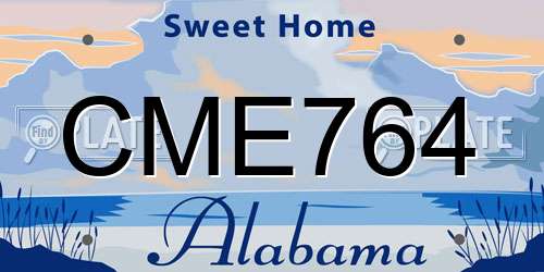 CME764 Alabama License Plate