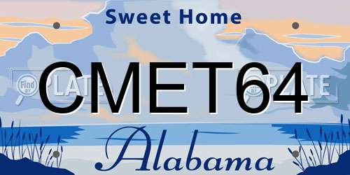 CMET64 Alabama License Plate