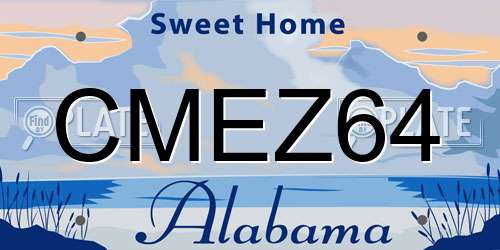 CMEZ64 Alabama License Plate