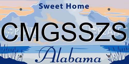 CMGSSZS Alabama License Plate