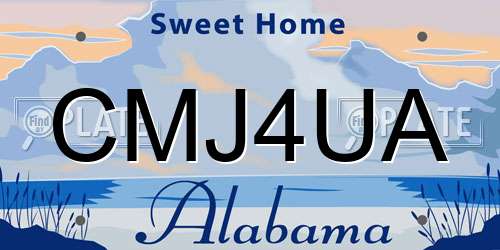 CMJ4UA Alabama License Plate