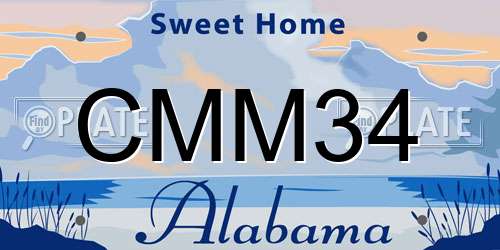 CMM34 Alabama License Plate
