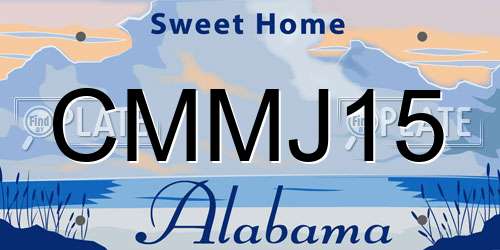 CMMJ15 Alabama License Plate