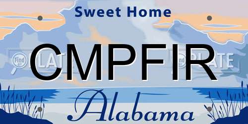 CMPFIR Alabama License Plate