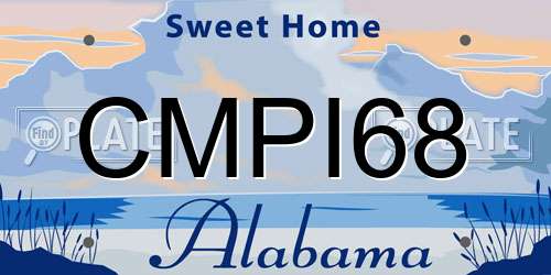CMPI68 Alabama License Plate
