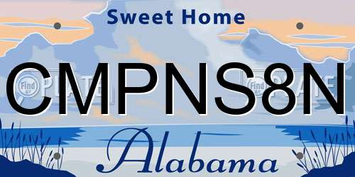 CMPNS8N license plate in AL state