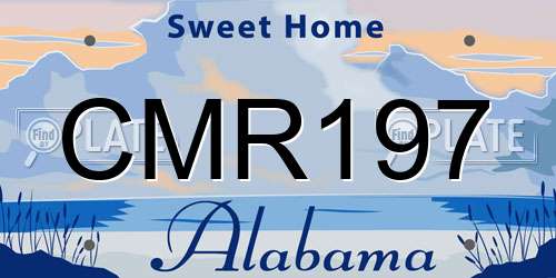 CMR197 Alabama License Plate
