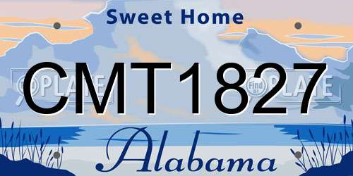 CMT1827 Alabama License Plate