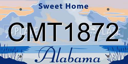 CMT1872 Alabama License Plate