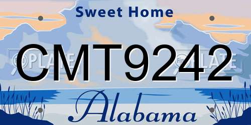 CMT9242 Alabama License Plate