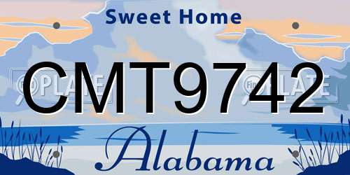 CMT9742 Alabama License Plate