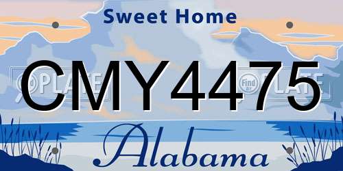 CMY4475 Alabama License Plate