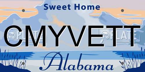 CMYVETT Alabama License Plate