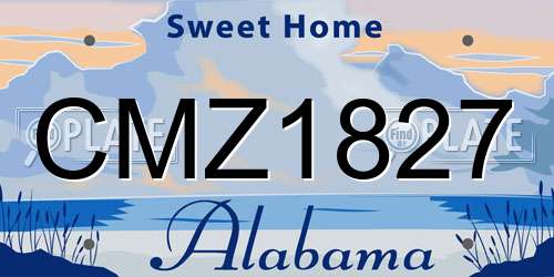 CMZ1827 Alabama License Plate