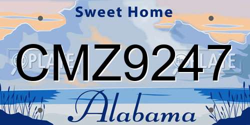 CMZ9247 Alabama License Plate