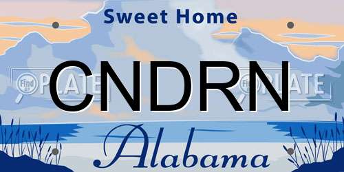 CNDRN Alabama License Plate