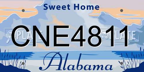 CNE4811 Alabama License Plate