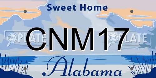 CNM17 Alabama License Plate