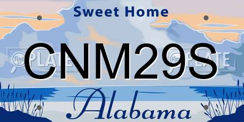 CNM29S Alabama License Plate