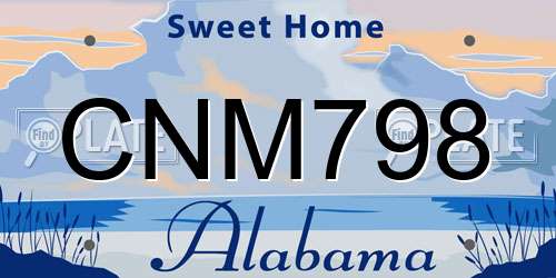 CNM798 Alabama License Plate