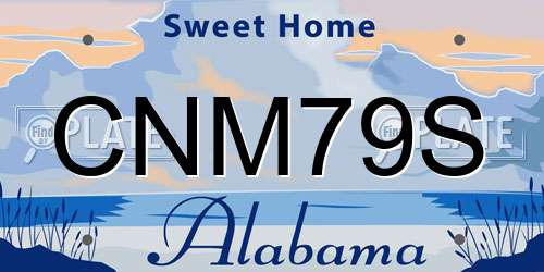 CNM79S Alabama License Plate