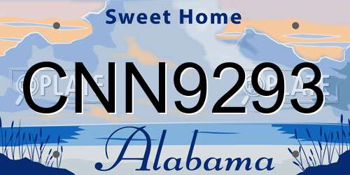 CNN9293 Alabama License Plate