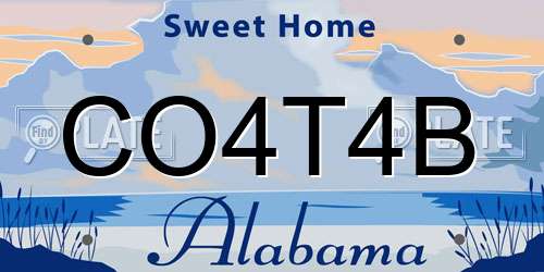 CO4T4B Alabama License Plate