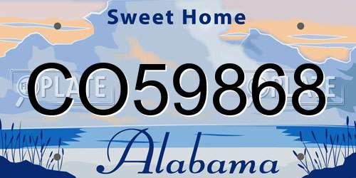CO59868 Alabama License Plate