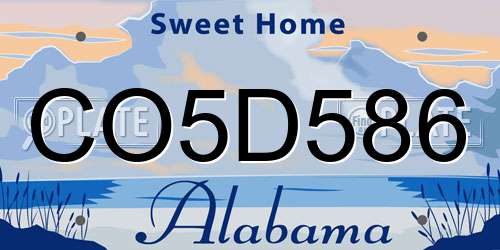 CO5D586 Alabama License Plate