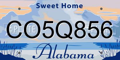 CO5Q856 Alabama License Plate