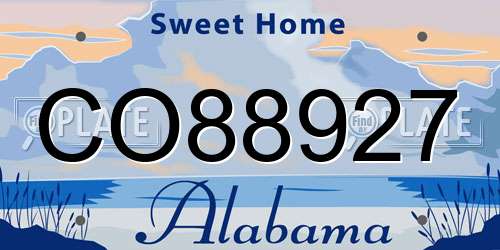 CO88927 Alabama License Plate