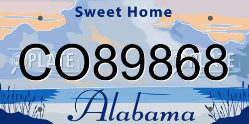CO89868 Alabama License Plate