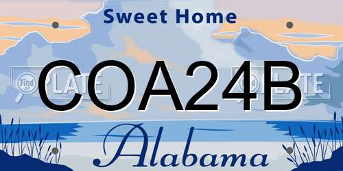 COA24B Alabama License Plate