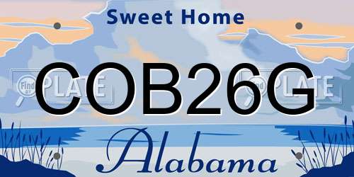 COB26G Alabama License Plate
