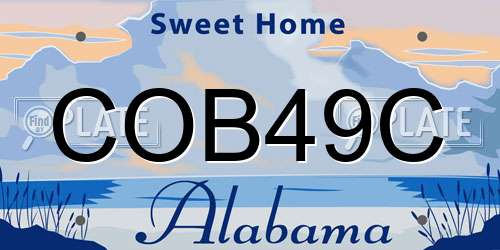 COB49C Alabama License Plate