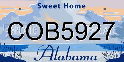 COB5927 Alabama License Plate