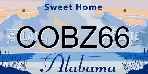 COBZ66 Alabama License Plate