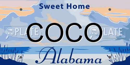 COCO Alabama License Plate
