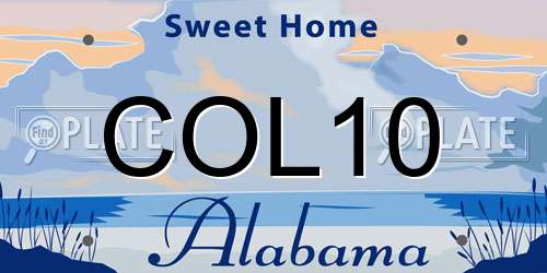 COL10 Alabama License Plate