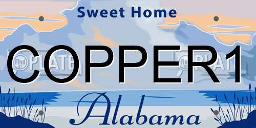 COPPER1 Alabama License Plate