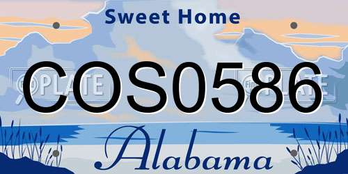 COS0586 Alabama License Plate