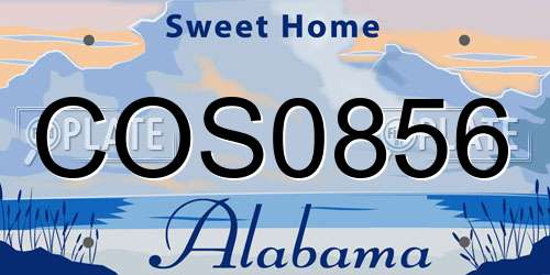 COS0856 Alabama License Plate