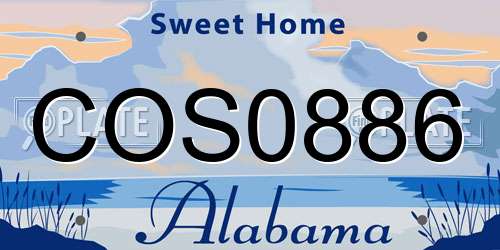 COS0886 Alabama License Plate
