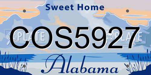 COS5927 Alabama License Plate